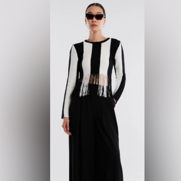 NWT XXS - BCBG MAXAZRIA NICO FRINGE CROP TOP - Picture 3 of 7